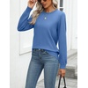 Zeagoo Womens Sweaters Long Sleeve Tops Classic Fall Clothes Crewneck Tops(Sky Blue)