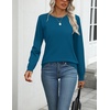 Zeagoo Womens Sweaters Long Sleeve Tops Classic Fall Clothes Crewneck Tops(Turquoise)