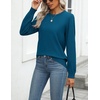 Zeagoo Womens Sweaters Long Sleeve Tops Classic Fall Clothes Crewneck Tops(Turquoise)