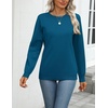 Zeagoo Womens Sweaters Long Sleeve Tops Classic Fall Clothes Crewneck Tops(Turquoise)