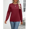 Zeagoo Womens Sweaters Long Sleeve Tops Classic Fall Clothes Crewneck Tops(Wine Red)