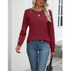 Zeagoo Womens Sweaters Long Sleeve Tops Classic Fall Clothes Crewneck Tops(Wine Red)