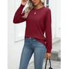 Zeagoo Womens Sweaters Long Sleeve Tops Classic Fall Clothes Crewneck Tops(Wine Red)