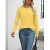 Zeagoo Womens Sweaters Long Sleeve Tops Classic Fall Clothes Crewneck Tops(Yellow)