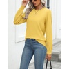 Zeagoo Womens Sweaters Long Sleeve Tops Classic Fall Clothes Crewneck Tops(Yellow)