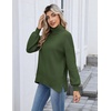 Zeagoo Women’s Turtleneck Sweater 2025 Fall Winter Chunky Knit Sweaters Casual Side Slit Pullover Jumper Top(Army Green)