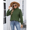 Zeagoo Women’s Turtleneck Sweater 2025 Fall Winter Chunky Knit Sweaters Casual Side Slit Pullover Jumper Top(Army Green)