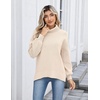 Zeagoo Women’s Turtleneck Sweater 2025 Fall Winter Chunky Knit Sweaters Casual Side Slit Pullover Jumper Top(Beige)