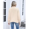 Zeagoo Women’s Turtleneck Sweater 2025 Fall Winter Chunky Knit Sweaters Casual Side Slit Pullover Jumper Top(Beige)