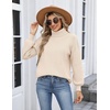 Zeagoo Women’s Turtleneck Sweater 2025 Fall Winter Chunky Knit Sweaters Casual Side Slit Pullover Jumper Top(Beige)