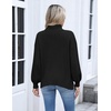 Zeagoo Women’s Turtleneck Sweater 2025 Fall Winter Chunky Knit Sweaters Casual Side Slit Pullover Jumper Top(Black)