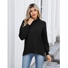 Zeagoo Women’s Turtleneck Sweater 2025 Fall Winter Chunky Knit Sweaters Casual Side Slit Pullover Jumper Top(Black)