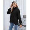 Zeagoo Women’s Turtleneck Sweater 2025 Fall Winter Chunky Knit Sweaters Casual Side Slit Pullover Jumper Top(Black)