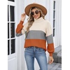 Zeagoo Women’s Turtleneck Sweater 2025 Fall Winter Chunky Knit Sweaters Casual Side Slit Pullover Jumper Top(Colorblock 278)
