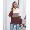 Zeagoo Women’s Turtleneck Sweater 2025 Fall Winter Chunky Knit Sweaters Casual Side Slit Pullover Jumper Top(Colorblock 284)
