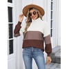 Zeagoo Women’s Turtleneck Sweater 2025 Fall Winter Chunky Knit Sweaters Casual Side Slit Pullover Jumper Top(Colorblock 284)