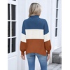 Zeagoo Women’s Turtleneck Sweater 2025 Fall Winter Chunky Knit Sweaters Casual Side Slit Pullover Jumper Top(Colorblock 458)