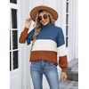 Zeagoo Women’s Turtleneck Sweater 2025 Fall Winter Chunky Knit Sweaters Casual Side Slit Pullover Jumper Top(Colorblock 458)