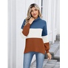 Zeagoo Women’s Turtleneck Sweater 2025 Fall Winter Chunky Knit Sweaters Casual Side Slit Pullover Jumper Top(Colorblock 458)