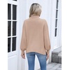 Zeagoo Women’s Turtleneck Sweater 2025 Fall Winter Chunky Knit Sweaters Casual Side Slit Pullover Jumper Top(Khaki)