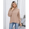 Zeagoo Women’s Turtleneck Sweater 2025 Fall Winter Chunky Knit Sweaters Casual Side Slit Pullover Jumper Top(Khaki)