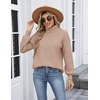 Zeagoo Women’s Turtleneck Sweater 2025 Fall Winter Chunky Knit Sweaters Casual Side Slit Pullover Jumper Top(Khaki)