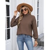 Zeagoo Women’s Turtleneck Sweater 2025 Fall Winter Chunky Knit Sweaters Casual Side Slit Pullover Jumper Top(Nutmeg)