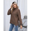 Zeagoo Women’s Turtleneck Sweater 2025 Fall Winter Chunky Knit Sweaters Casual Side Slit Pullover Jumper Top(Nutmeg)