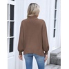 Zeagoo Women’s Turtleneck Sweater 2025 Fall Winter Chunky Knit Sweaters Casual Side Slit Pullover Jumper Top(Nutmeg)