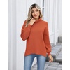 Zeagoo Women’s Turtleneck Sweater 2025 Fall Winter Chunky Knit Sweaters Casual Side Slit Pullover Jumper Top(Orange)