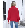 Zeagoo Women’s Turtleneck Sweater 2025 Fall Winter Chunky Knit Sweaters Casual Side Slit Pullover Jumper Top(Red)
