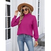 Zeagoo Women’s Turtleneck Sweater 2025 Fall Winter Chunky Knit Sweaters Casual Side Slit Pullover Jumper Top(Rose)