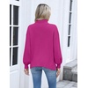 Zeagoo Women’s Turtleneck Sweater 2025 Fall Winter Chunky Knit Sweaters Casual Side Slit Pullover Jumper Top(Rose)