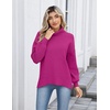 Zeagoo Women’s Turtleneck Sweater 2025 Fall Winter Chunky Knit Sweaters Casual Side Slit Pullover Jumper Top(Rose)