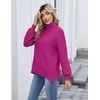 Zeagoo Women’s Turtleneck Sweater 2025 Fall Winter Chunky Knit Sweaters Casual Side Slit Pullover Jumper Top(Rose)