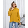 Zeagoo Women’s Turtleneck Sweater 2025 Fall Winter Chunky Knit Sweaters Casual Side Slit Pullover Jumper Top(Yellow)