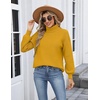 Zeagoo Women’s Turtleneck Sweater 2025 Fall Winter Chunky Knit Sweaters Casual Side Slit Pullover Jumper Top(Yellow)