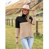 Zeagoo Women’s Turtleneck Sweater 2026 Fall Winter Chunky Knitted Pullover(Apricot Black Stripe)
