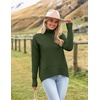 Zeagoo Women’s Turtleneck Sweater 2026 Fall Winter Chunky Knitted Pullover(Army Green)