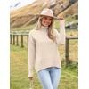 Zeagoo Women’s Turtleneck Sweater 2026 Fall Winter Chunky Knitted Pullover(Beige)