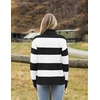 Zeagoo Women’s Turtleneck Sweater 2026 Fall Winter Chunky Knitted Pullover(Black Stripe)