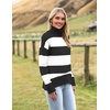 Zeagoo Women’s Turtleneck Sweater 2026 Fall Winter Chunky Knitted Pullover(Black Stripe)