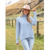 Zeagoo Women’s Turtleneck Sweater 2026 Fall Winter Chunky Knitted Pullover(Blue)