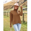 Zeagoo Women’s Turtleneck Sweater 2026 Fall Winter Chunky Knitted Pullover(Brown)