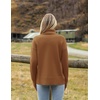 Zeagoo Women’s Turtleneck Sweater 2026 Fall Winter Chunky Knitted Pullover(Brown)