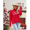 Zeagoo Women’s Turtleneck Sweater 2026 Fall Winter Chunky Knitted Pullover(Christmas Letter)