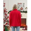 Zeagoo Women’s Turtleneck Sweater 2026 Fall Winter Chunky Knitted Pullover(Christmas Letter)