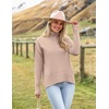Zeagoo Women’s Turtleneck Sweater 2026 Fall Winter Chunky Knitted Pullover(Khaki)