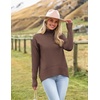 Zeagoo Women’s Turtleneck Sweater 2026 Fall Winter Chunky Knitted Pullover(Nutmeg)