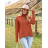 Zeagoo Women’s Turtleneck Sweater 2026 Fall Winter Chunky Knitted Pullover(Orange)